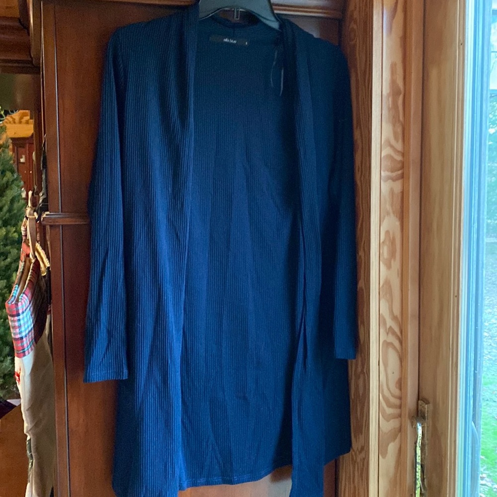 Blue sweater cardigan